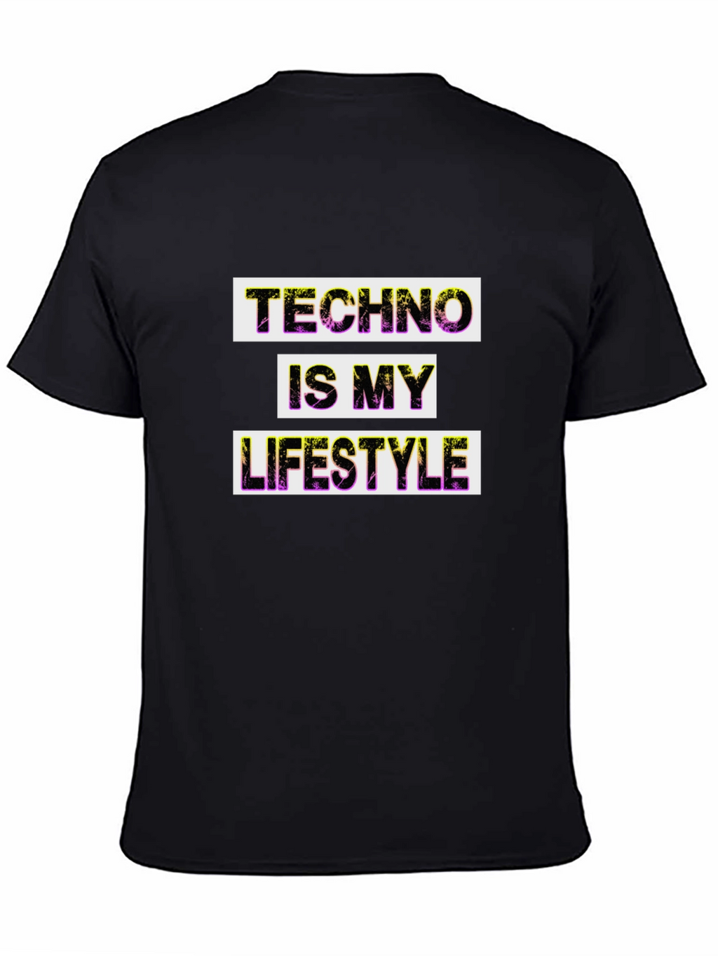 Techno Lifestyle Graphic Tee - Black Cotton T-Shirt