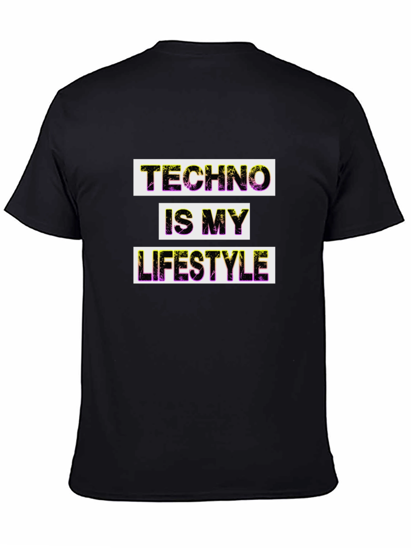 Techno Lifestyle Graphic Tee - Black Cotton T-Shirt