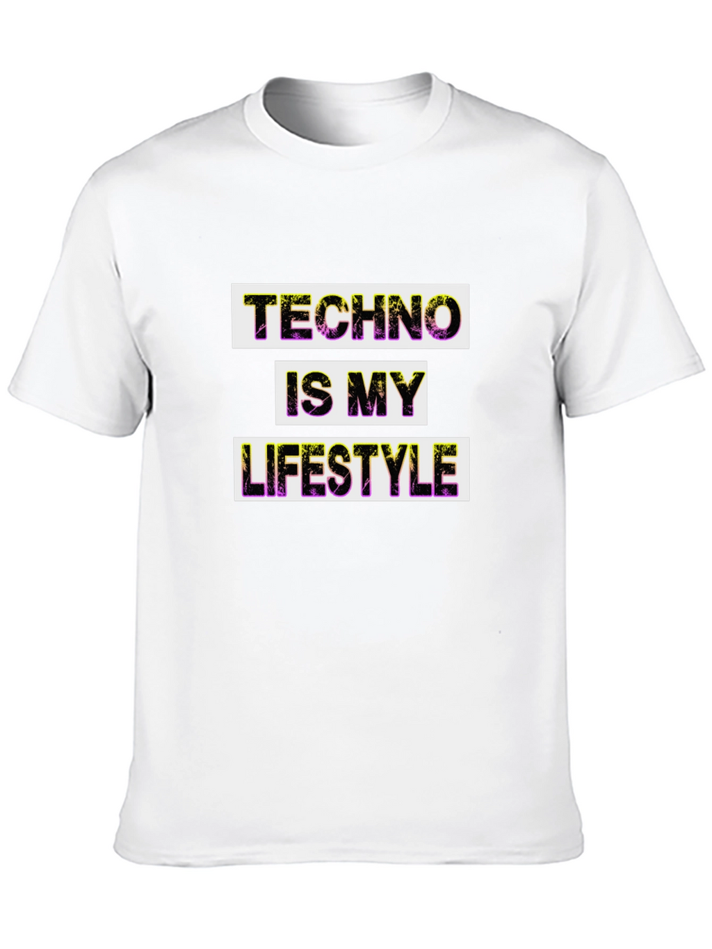 Techno Lifestyle Graphic Tee - Black Cotton T-Shirt