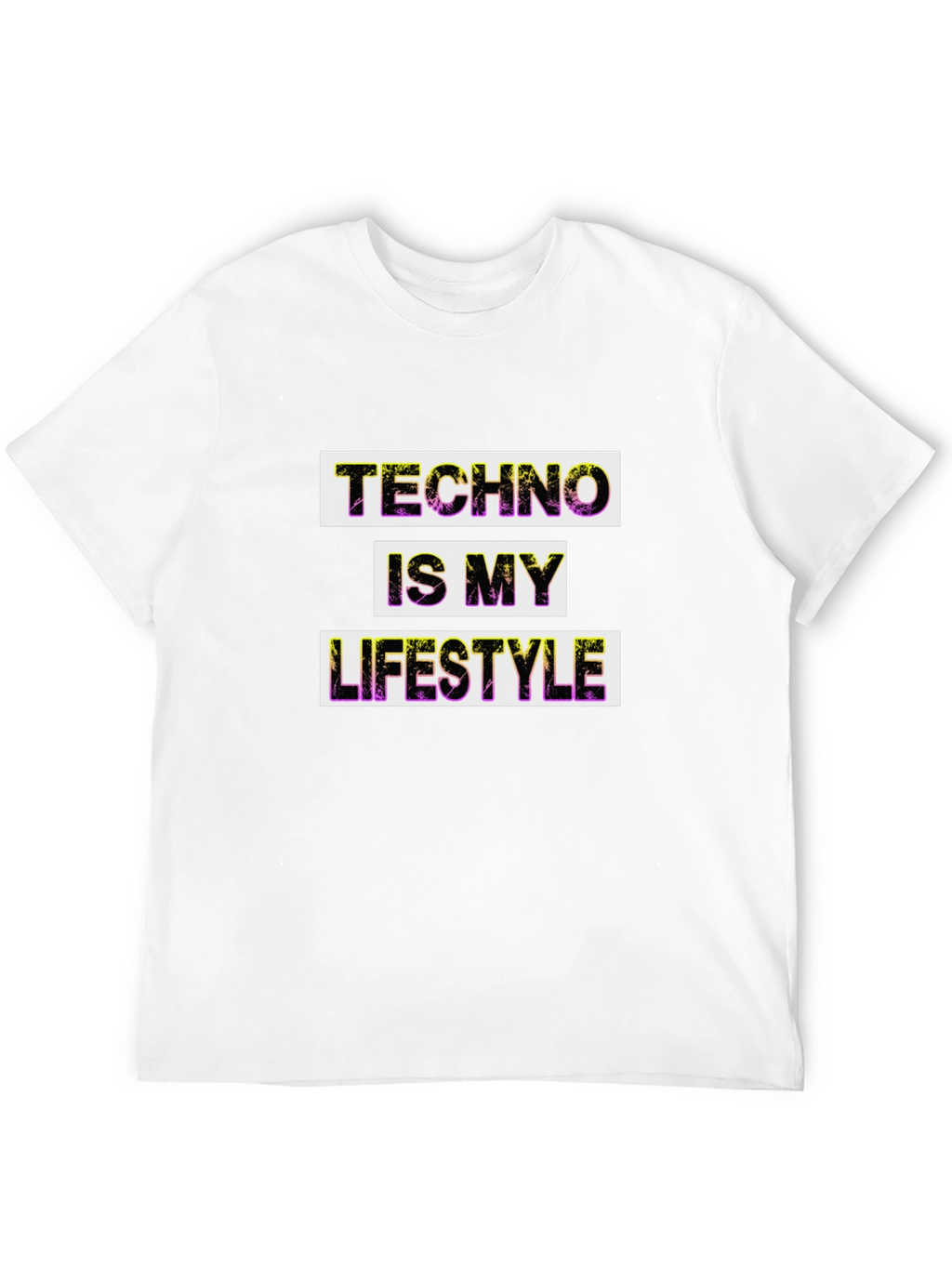 Techno Lifestyle Graphic Tee - Black Cotton T-Shirt