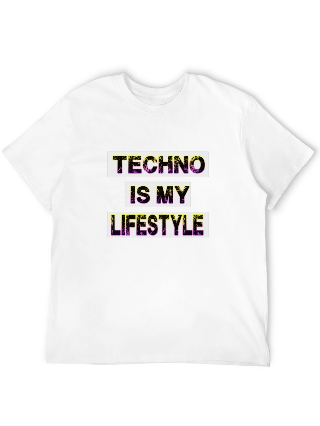 Techno Lifestyle Graphic Tee - Black Cotton T-Shirt