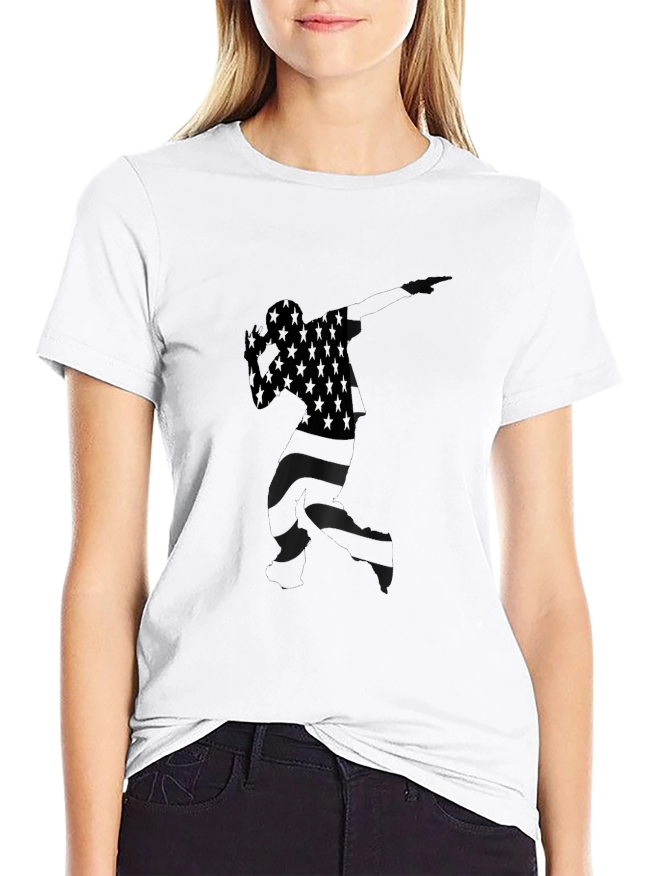 American Flag Dabbing Silhouette Tee