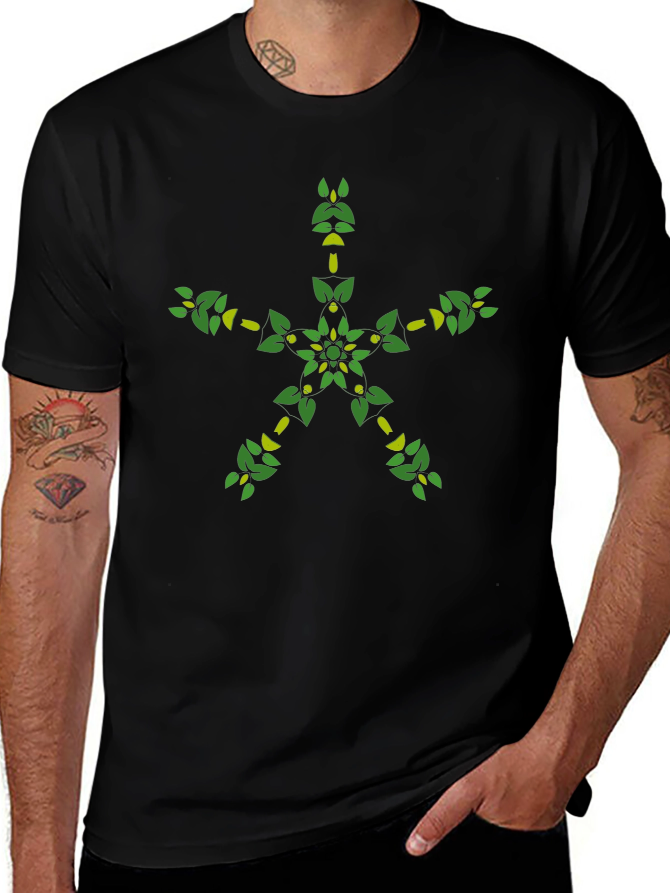 Nature Star Graphic Tee - Black