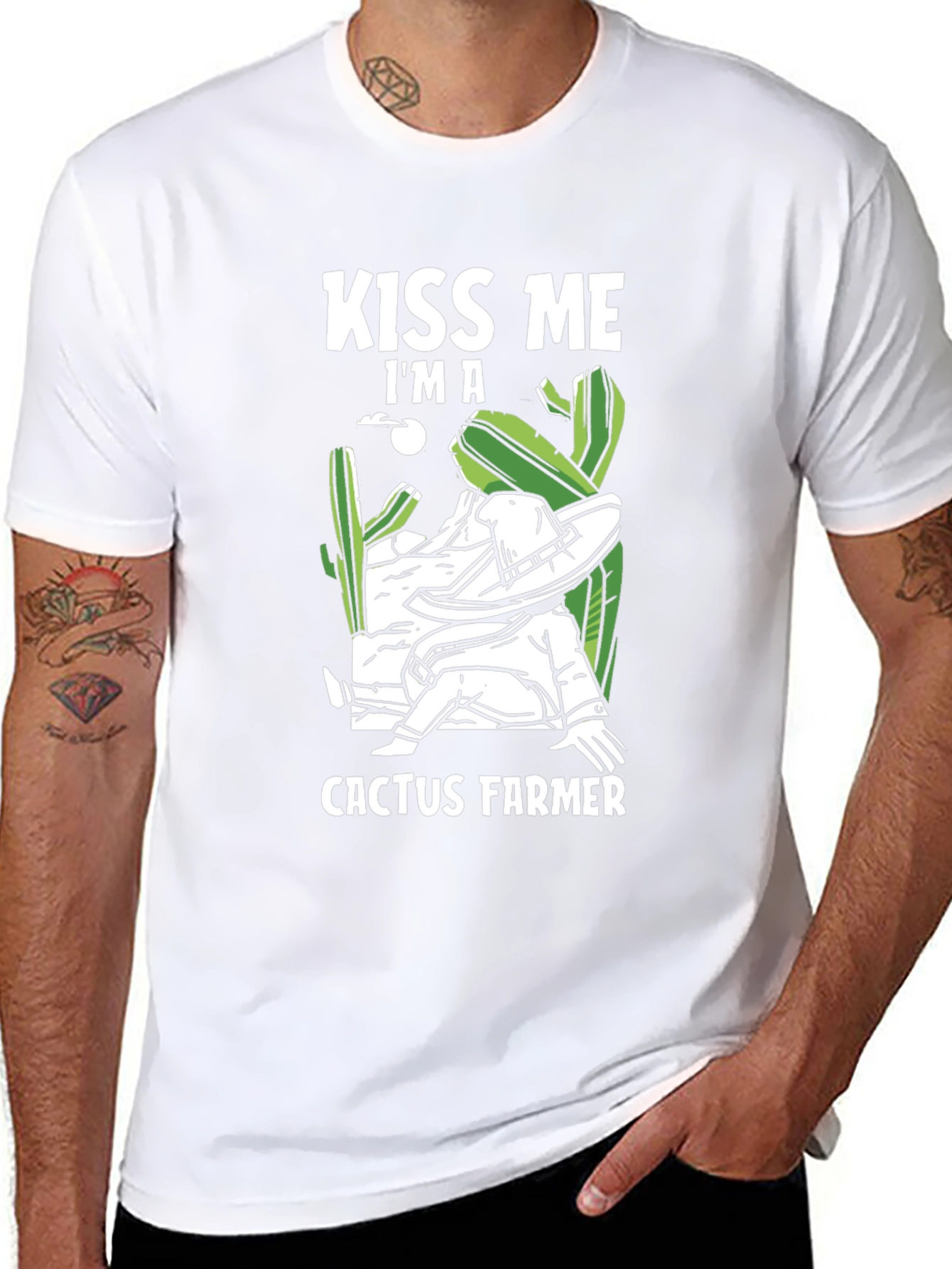 Kiss Me Im A Cactus Farmer T-Shirt