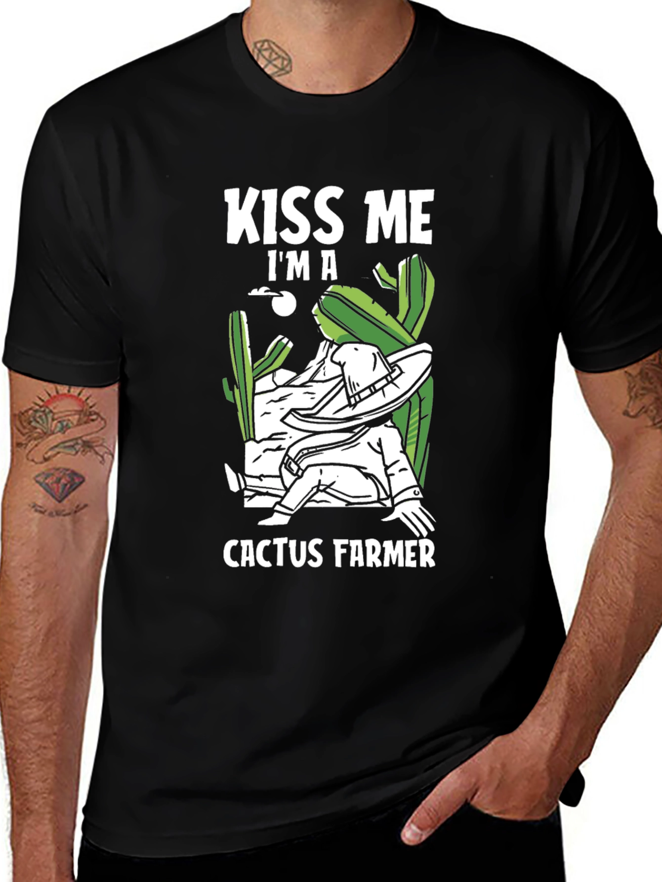 Kiss Me Im A Cactus Farmer T-Shirt