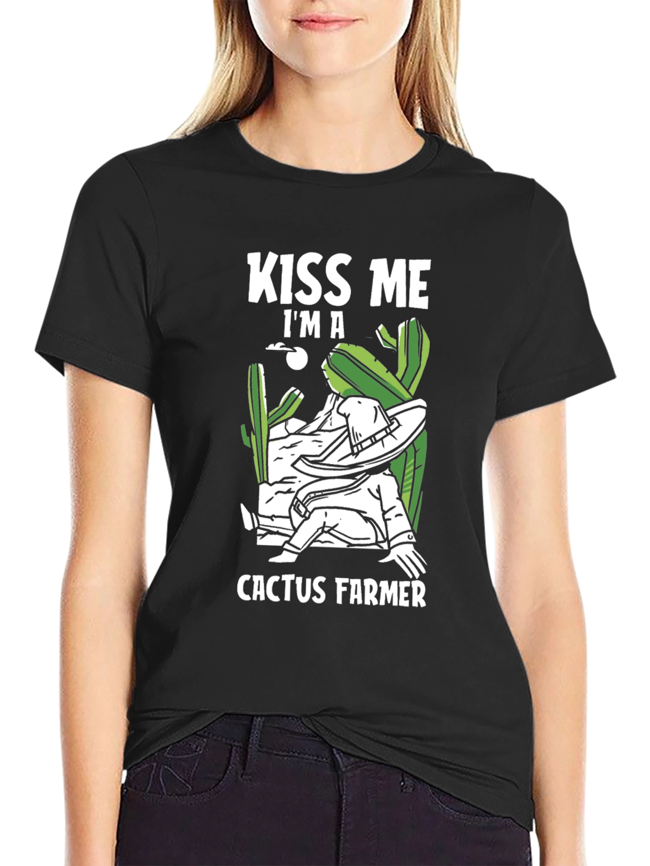 Kiss Me Im A Cactus Farmer T-Shirt