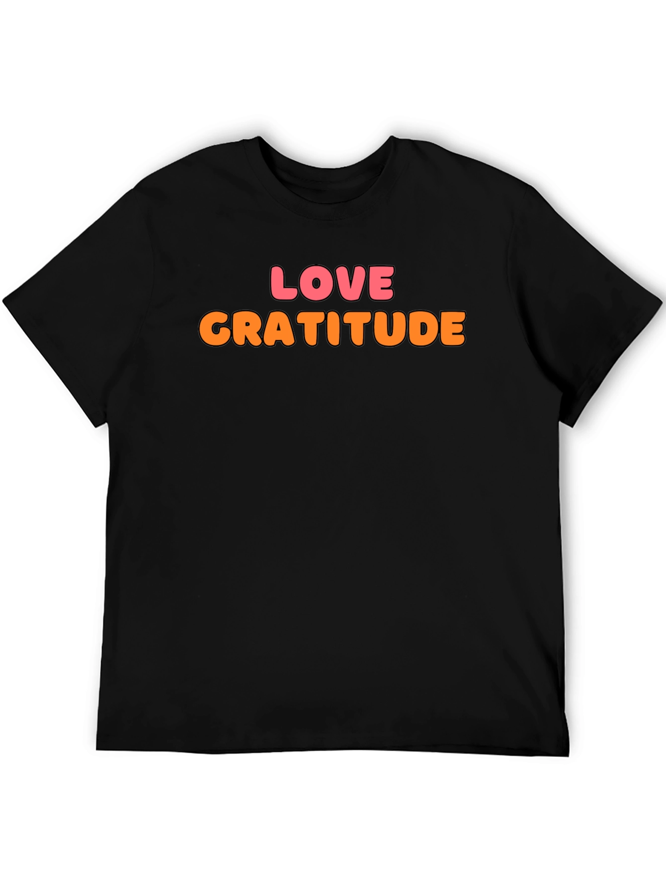 Love Gratitude Graphic Tee - Stylish Black T-Shirt