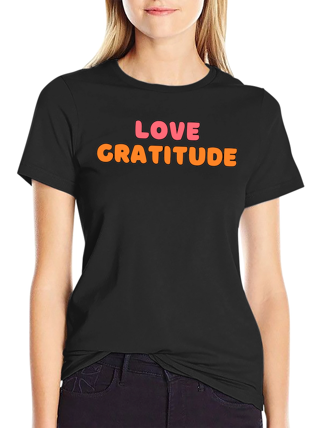 Love Gratitude Graphic Tee - Stylish Black T-Shirt