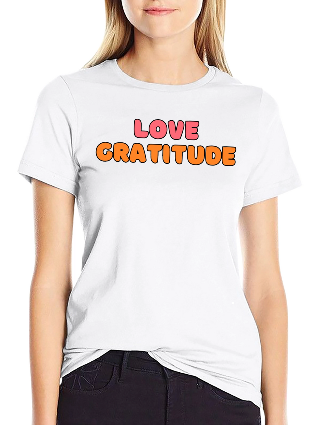Love Gratitude Graphic Tee - Stylish Black T-Shirt