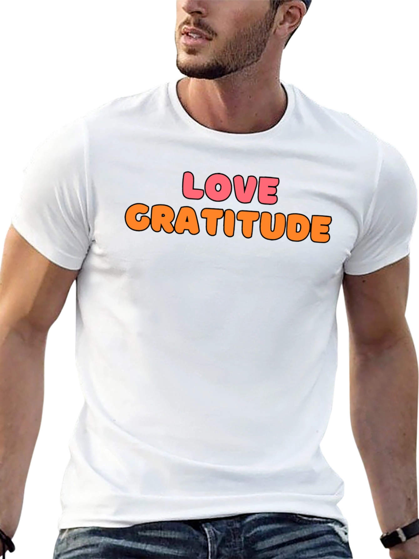 Love Gratitude Graphic Tee - Stylish Black T-Shirt