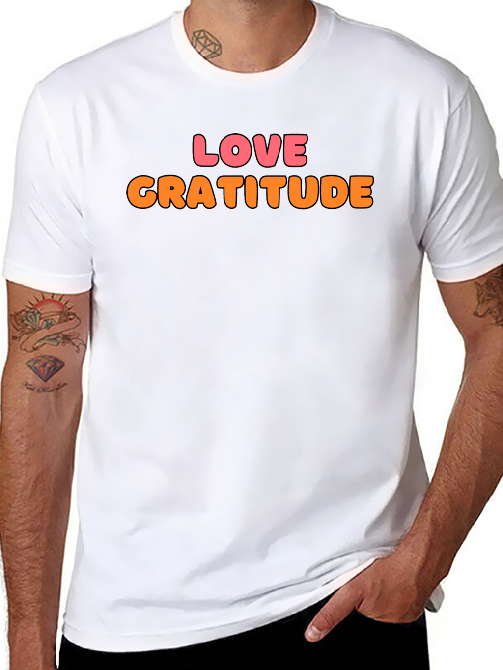 Love Gratitude Graphic Tee - Stylish Black T-Shirt