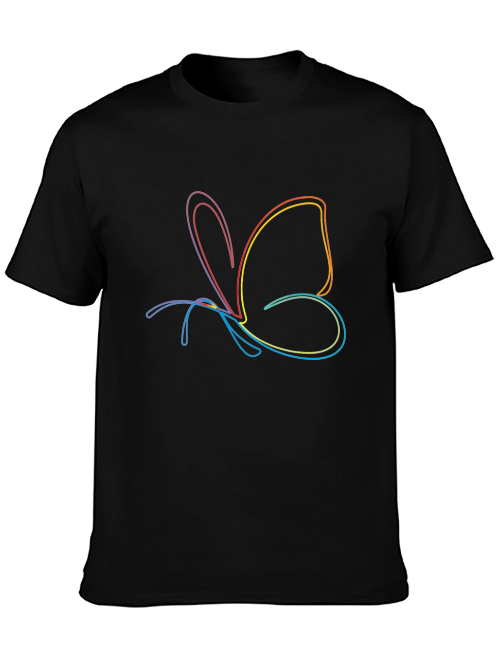 Butterfly Graphic Tee - Artistic Rainbow Design