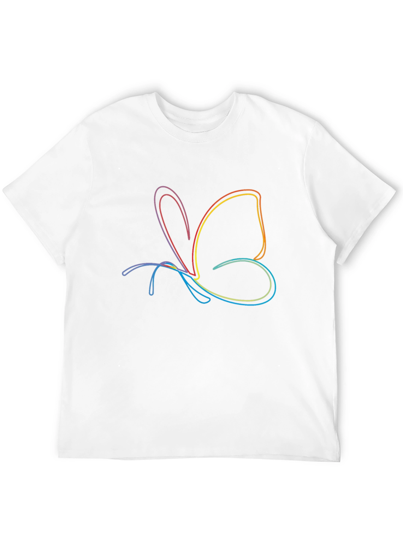 Butterfly Graphic Tee - Artistic Rainbow Design