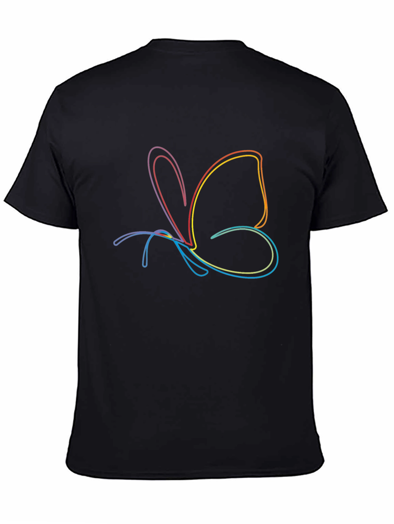 Butterfly Graphic Tee - Artistic Rainbow Design