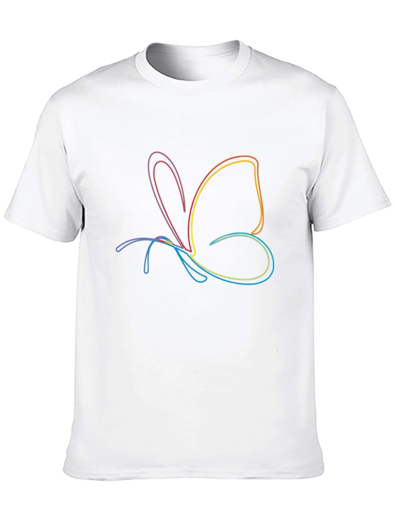 Butterfly Graphic Tee - Artistic Rainbow Design