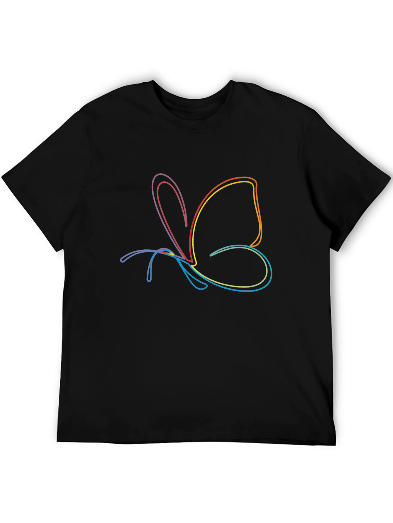 Butterfly Graphic Tee - Artistic Rainbow Design