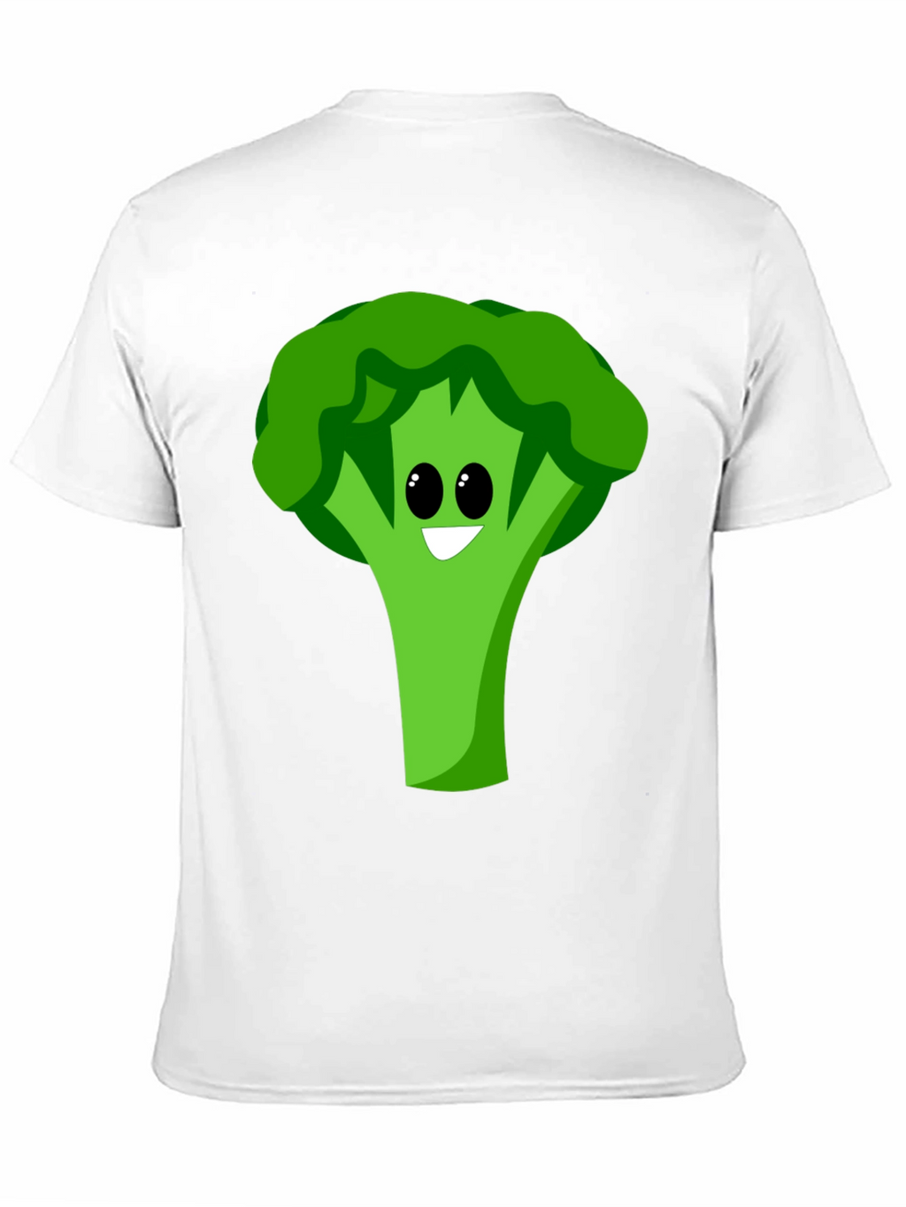 Cartoon Broccoli Graphic Tee - Black Cotton Blend