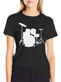 Drum Kit Graphic Tee - Black