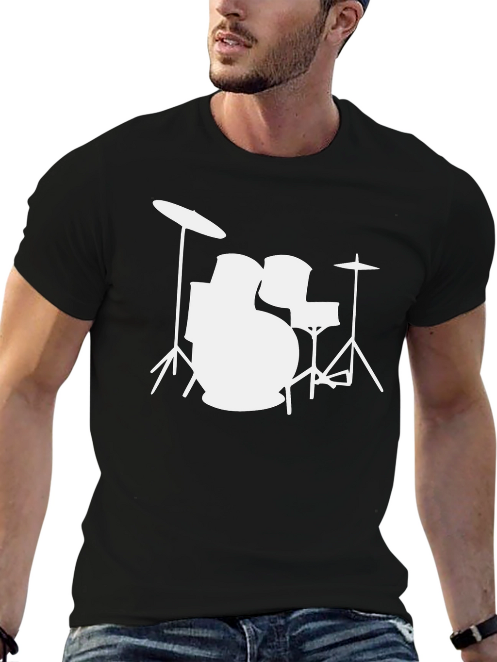 Drum Kit Graphic Tee - Black