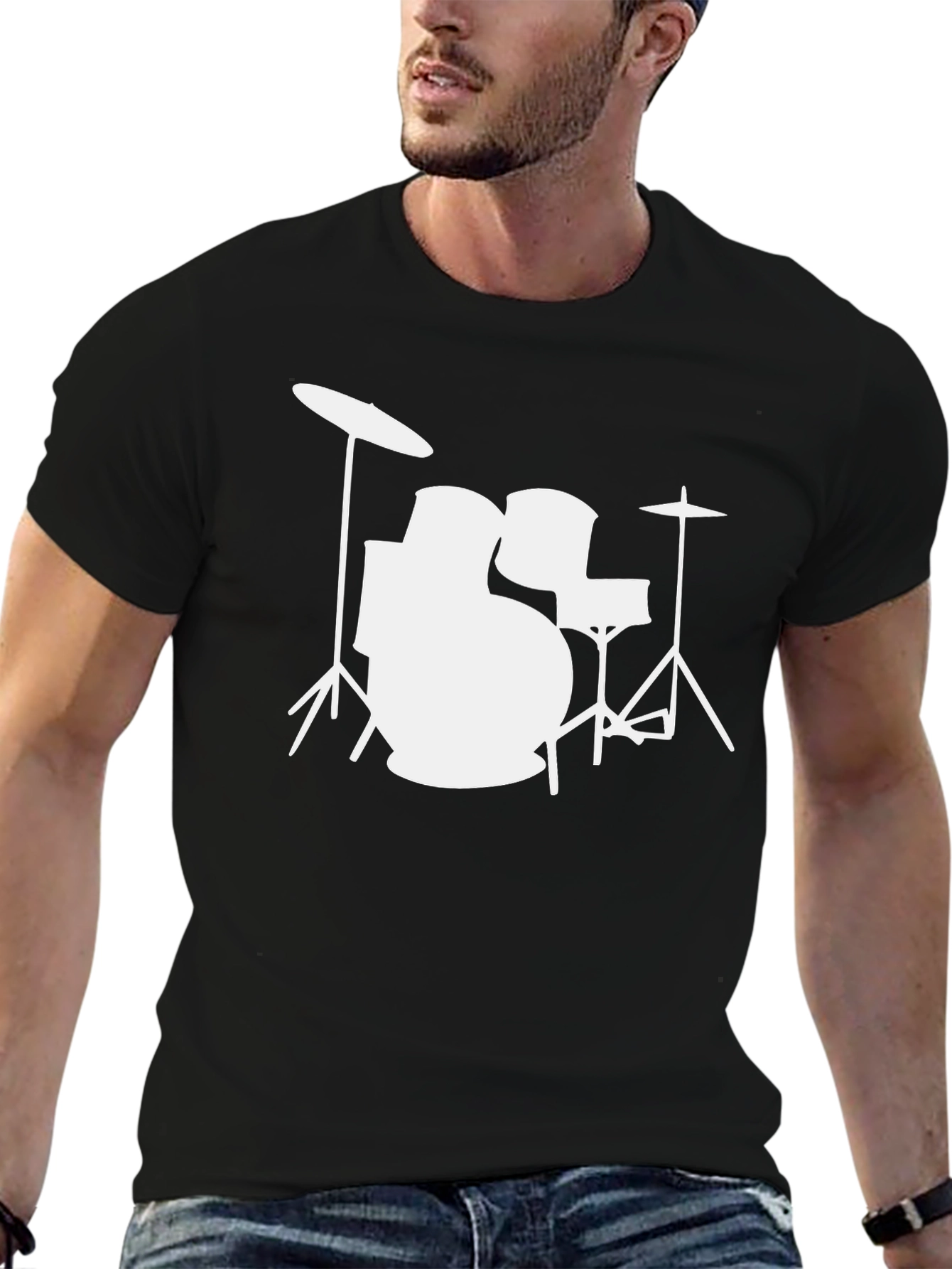 Drum Kit Graphic Tee - Black