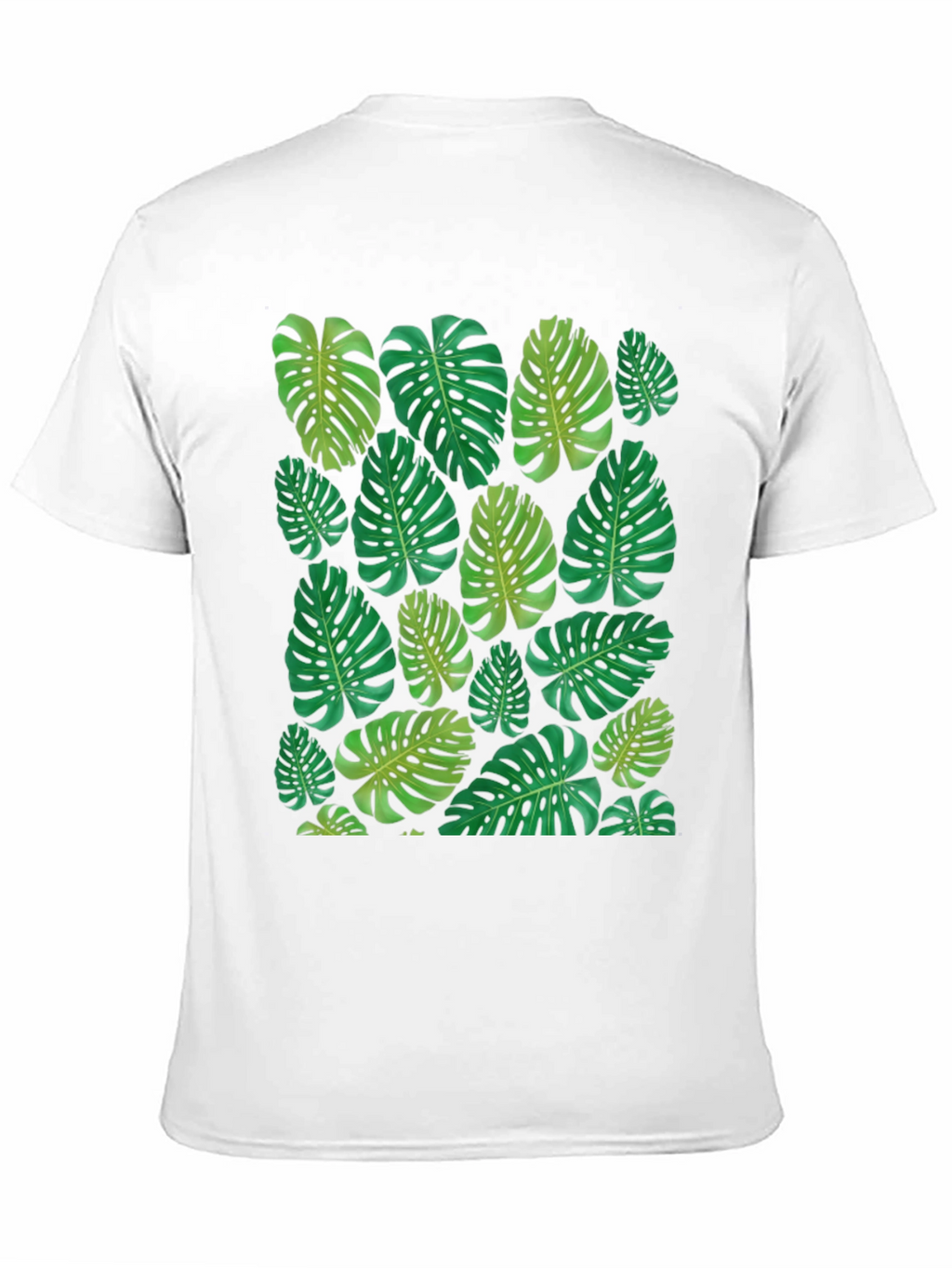 Tropical Monstera Leaf Print Black T-Shirt