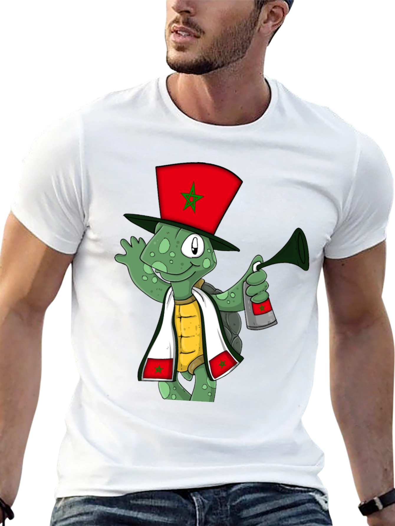 Cartoon Turtle Morocco Pride T-Shirt
