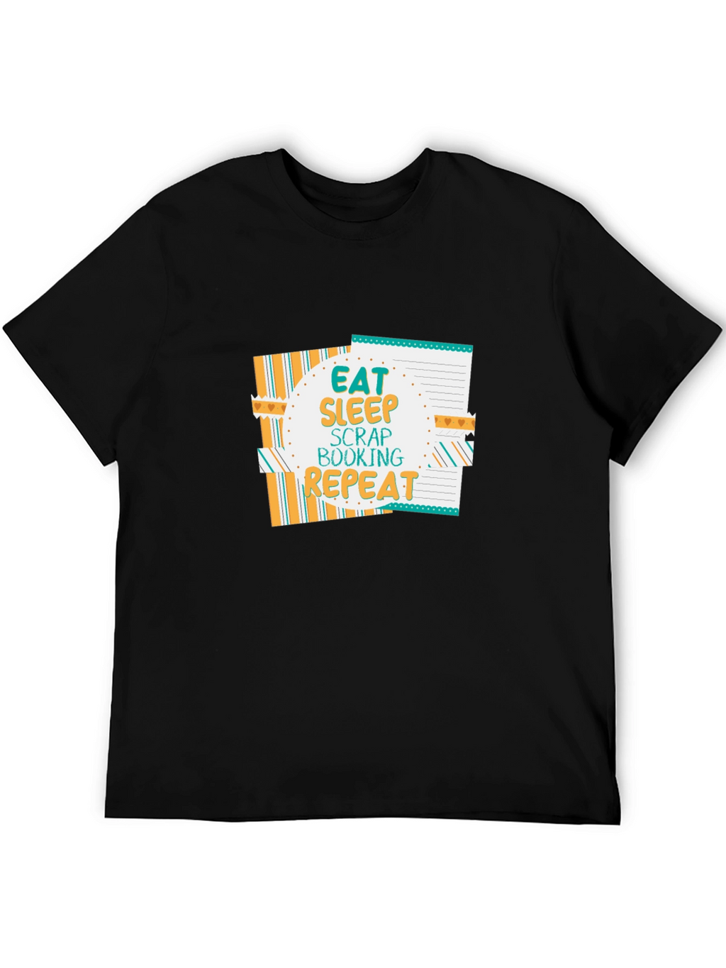 Eat Sleep Scrapbooking Repeat Black T-Shirt