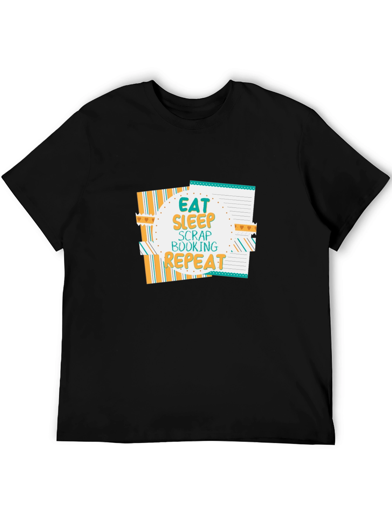 Eat Sleep Scrapbooking Repeat Black T-Shirt