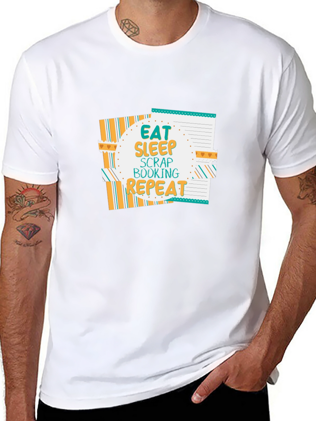 Eat Sleep Scrapbooking Repeat Black T-Shirt