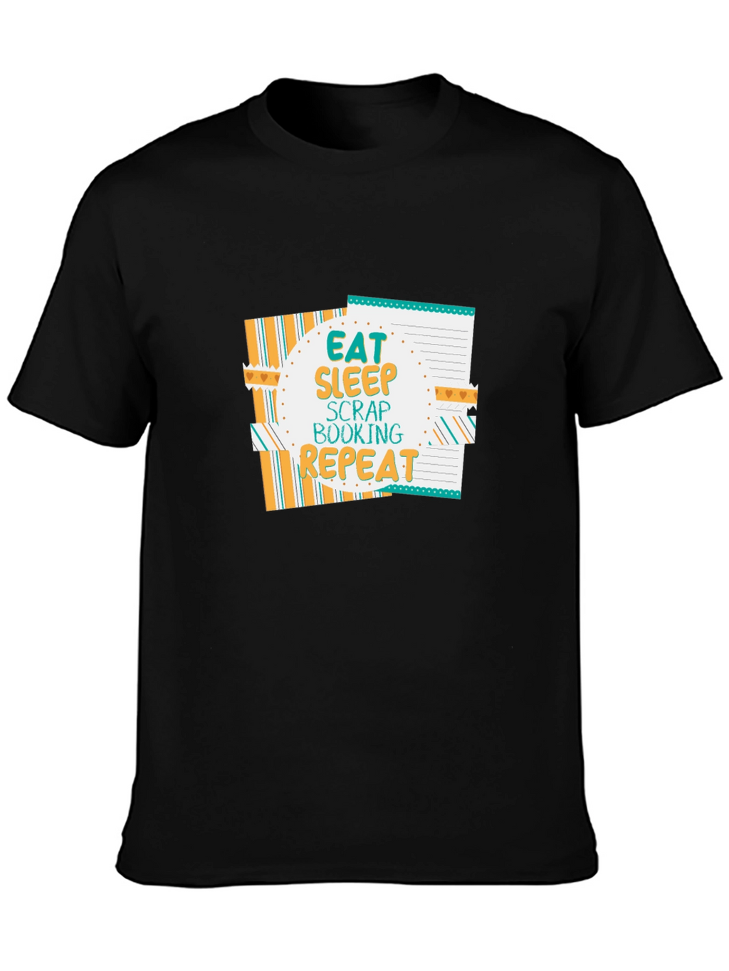 Eat Sleep Scrapbooking Repeat Black T-Shirt