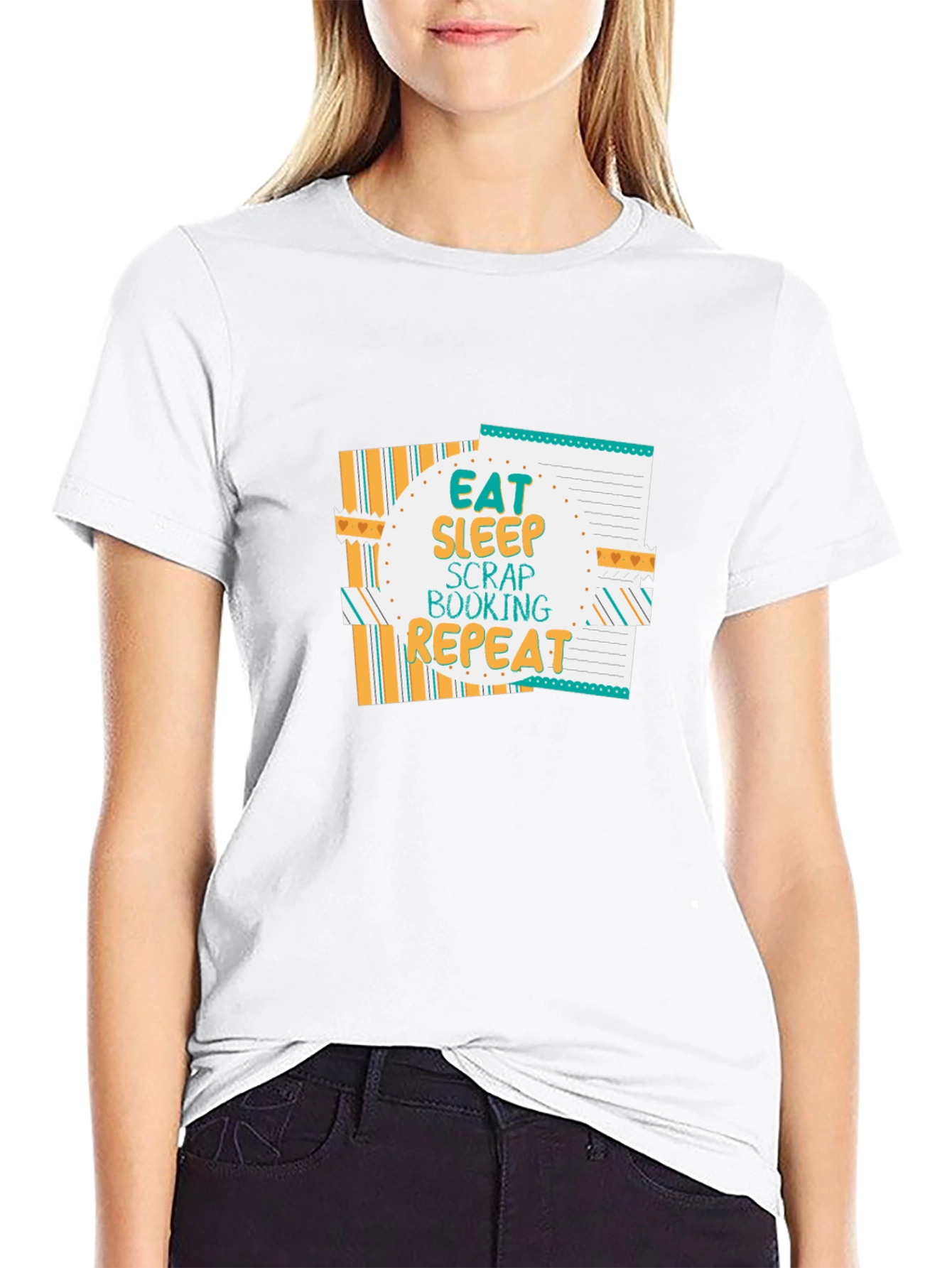 Eat Sleep Scrapbooking Repeat Black T-Shirt