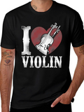 I Heart Violin Graphic Tee - Music Lover Shirt