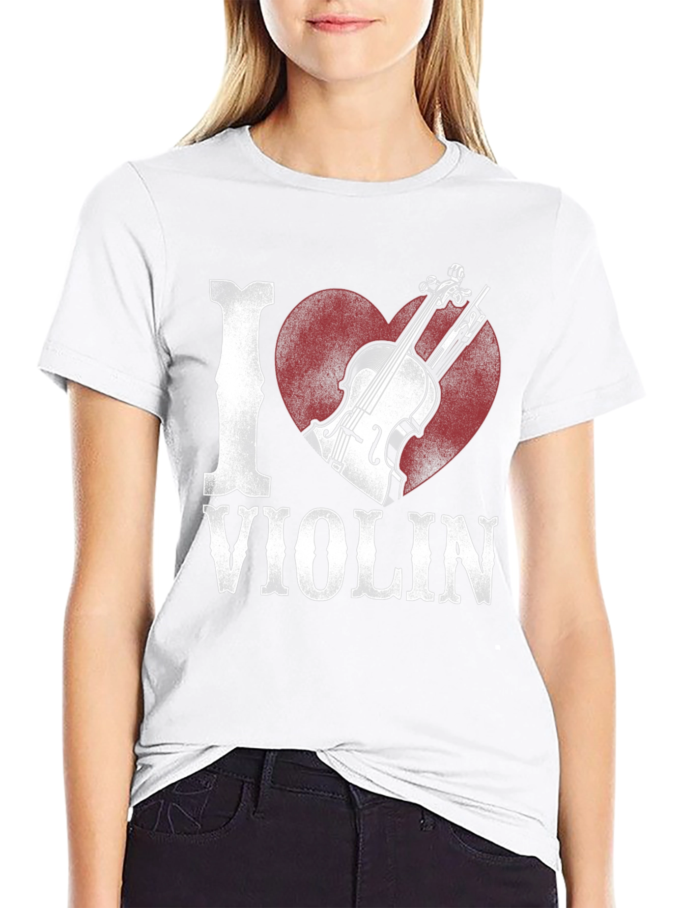 I Heart Violin Graphic Tee - Music Lover Shirt