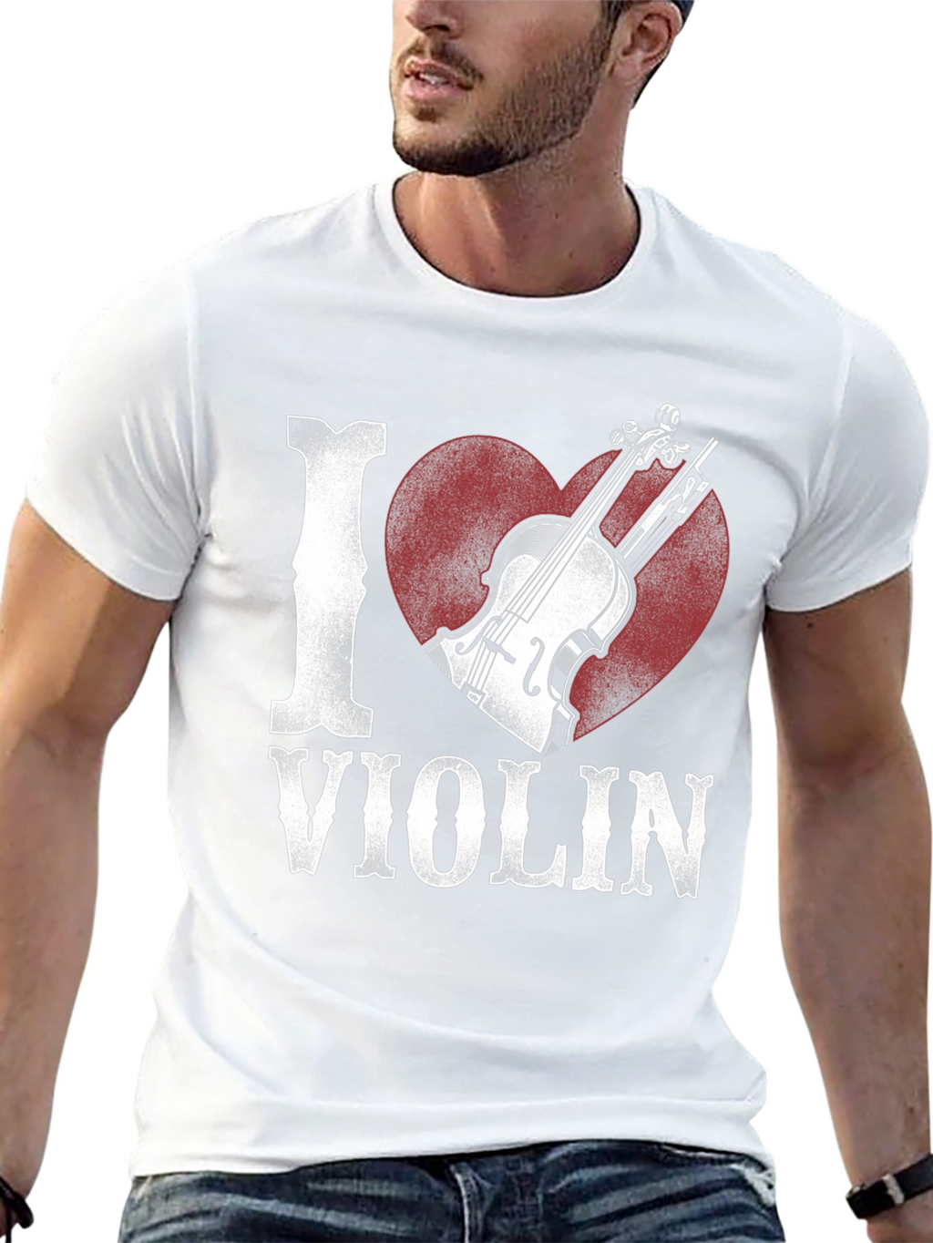 I Heart Violin Graphic Tee - Music Lover Shirt