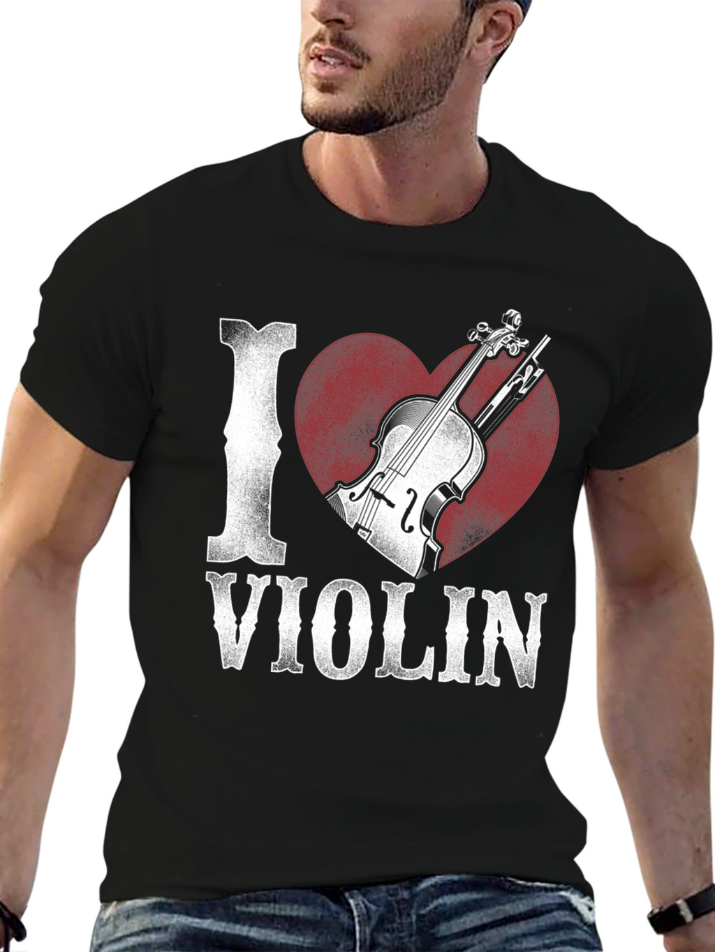 I Heart Violin Graphic Tee - Music Lover Shirt