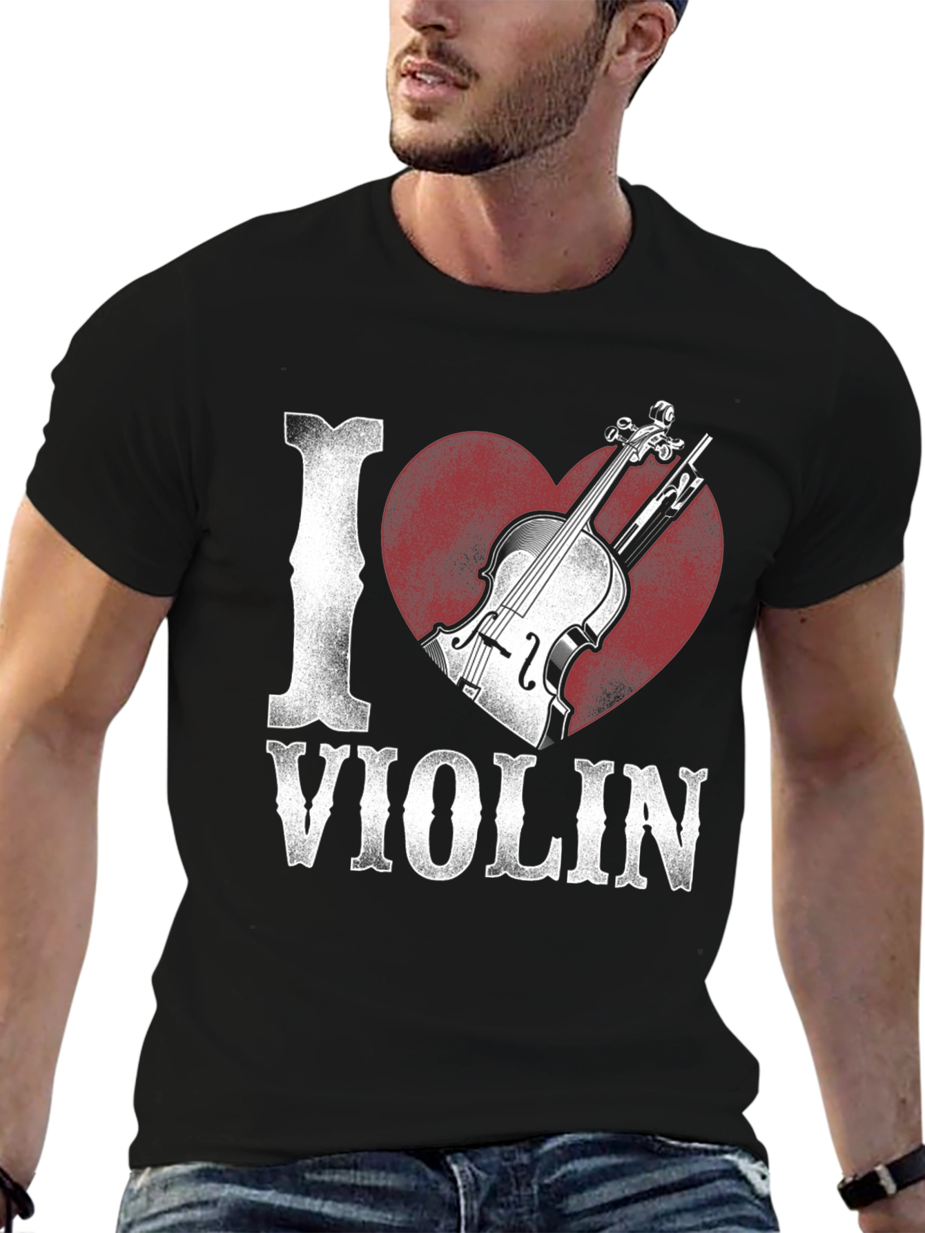 I Heart Violin Graphic Tee - Music Lover Shirt
