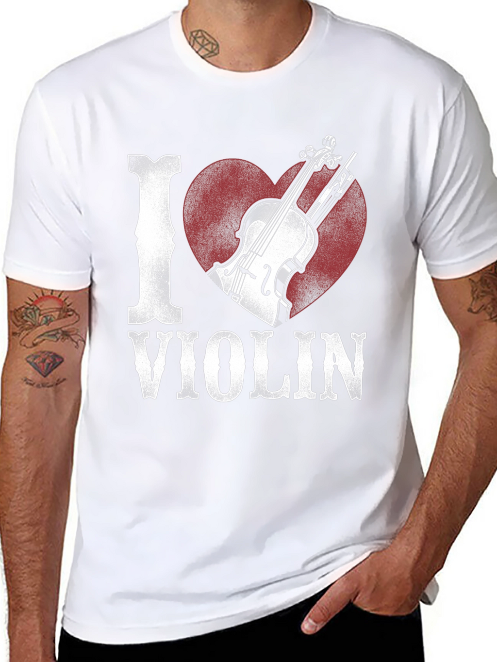 I Heart Violin Graphic Tee - Music Lover Shirt