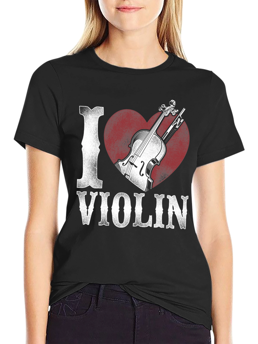 I Heart Violin Graphic Tee - Music Lover Shirt