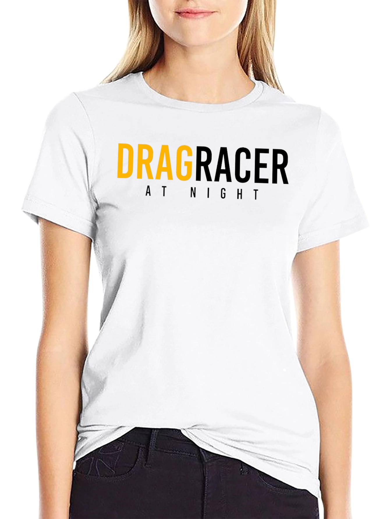 Drag Racer At Night Graphic Tee - Black