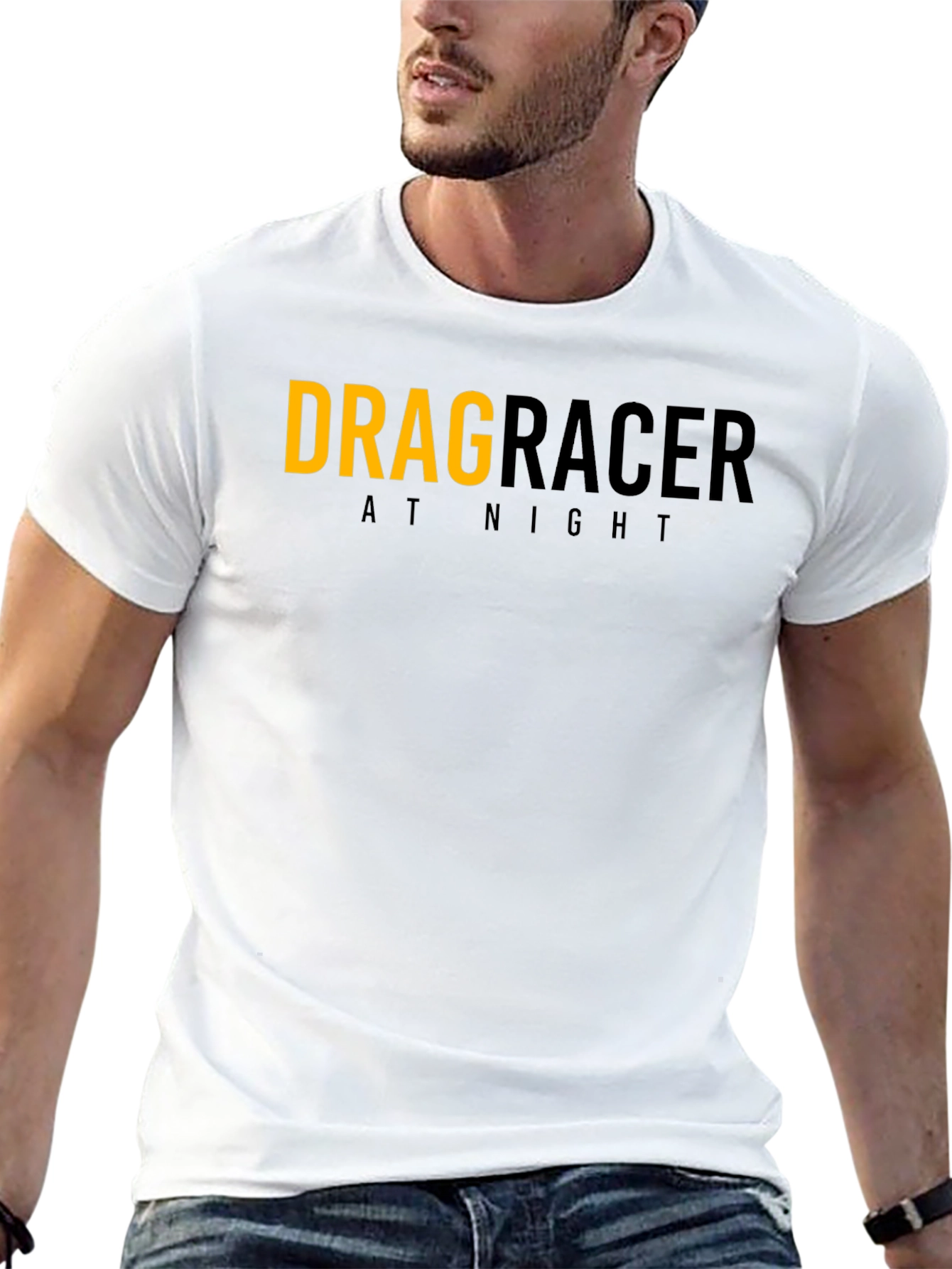 Drag Racer At Night Graphic Tee - Black