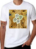Botanical Pattern Black Graphic Tee