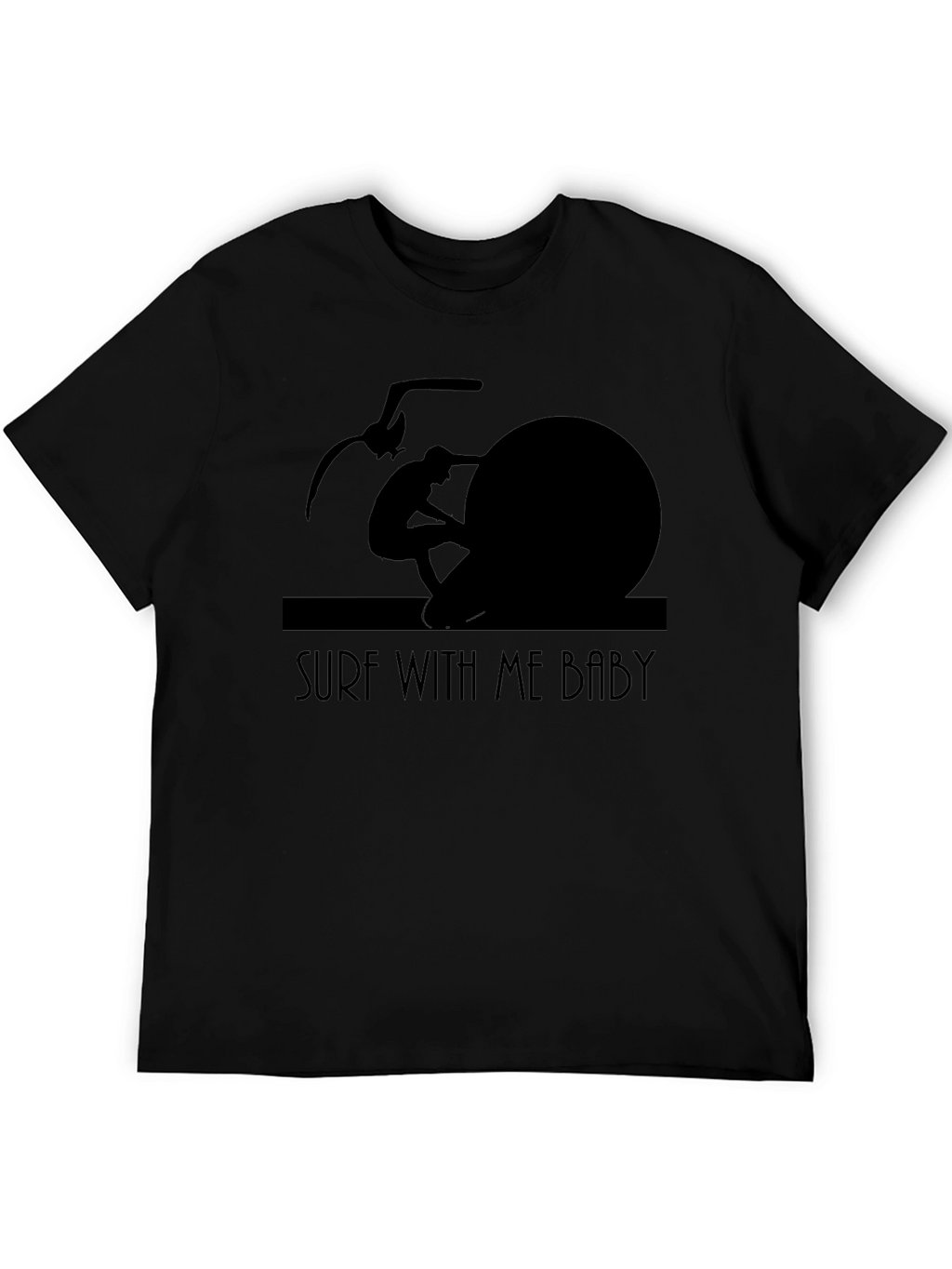 Surf With Me Baby Black T-Shirt