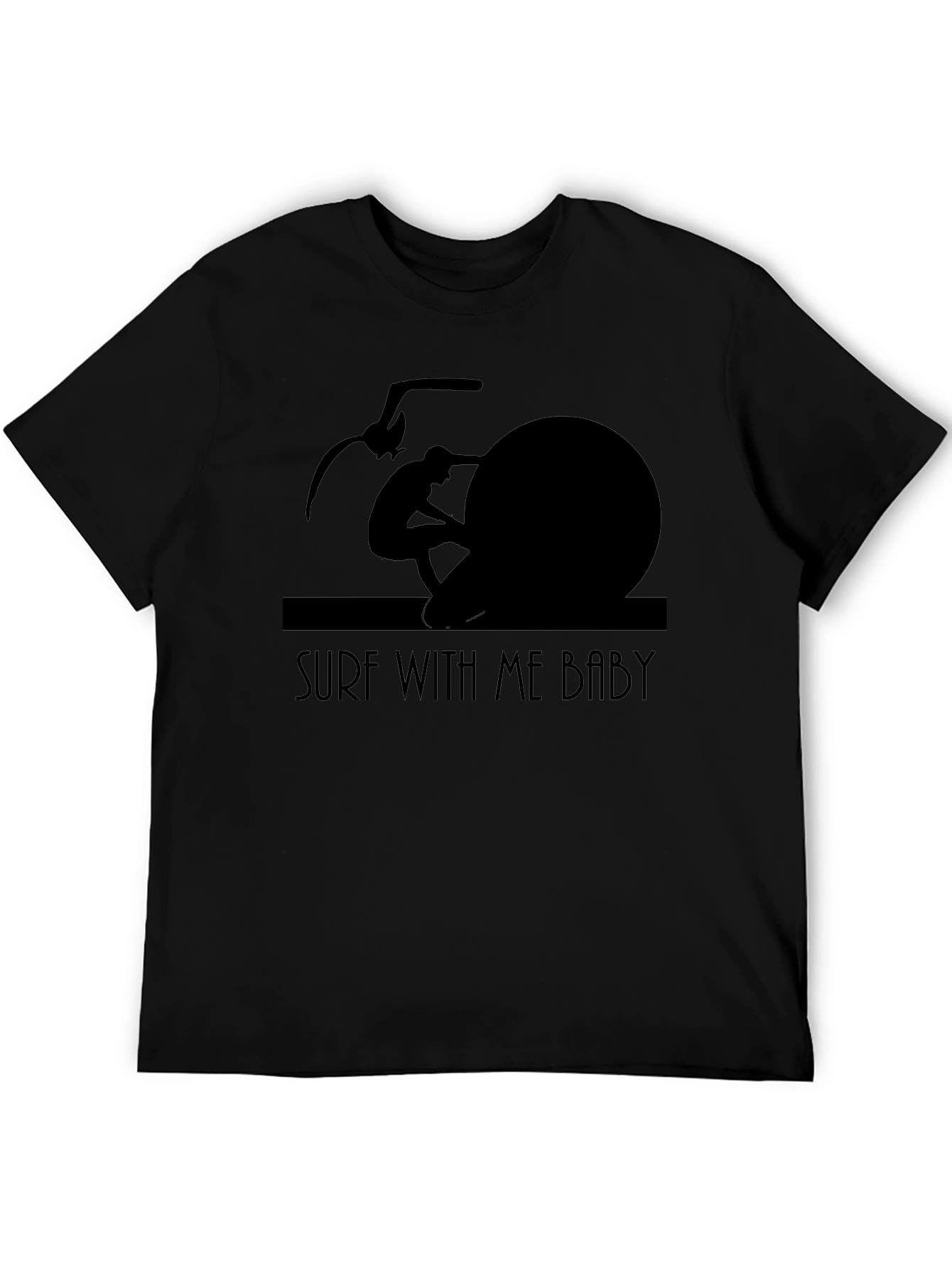Surf With Me Baby Black T-Shirt