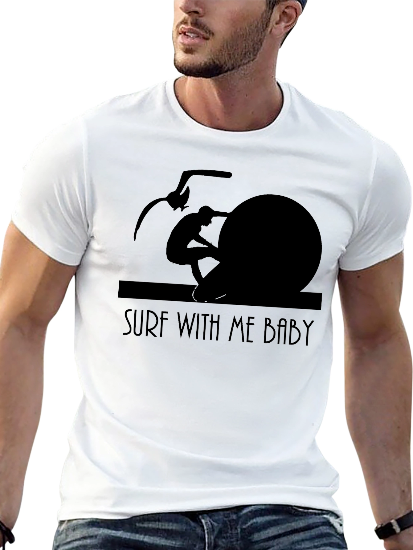 Surf With Me Baby Black T-Shirt