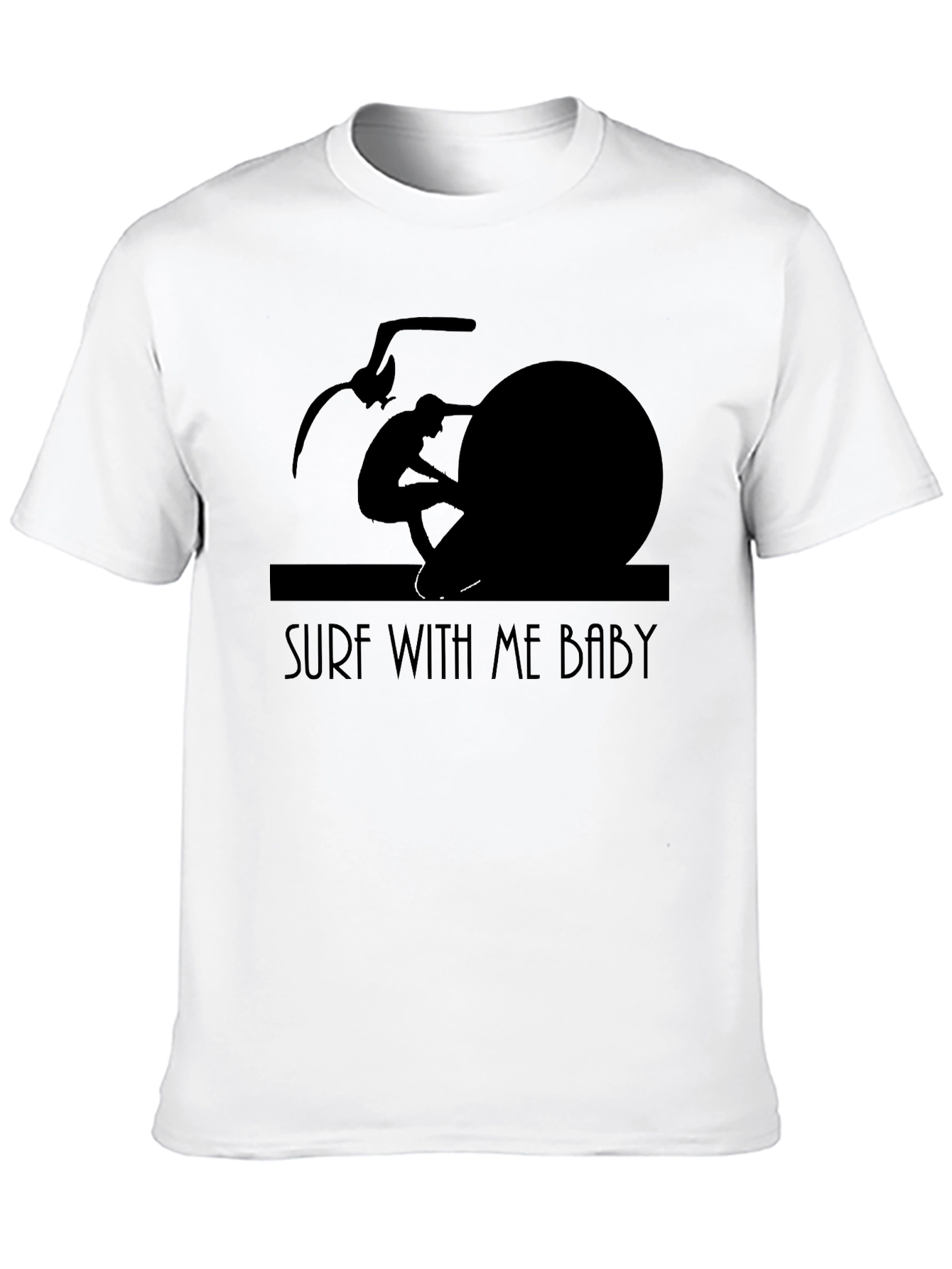Surf With Me Baby Black T-Shirt