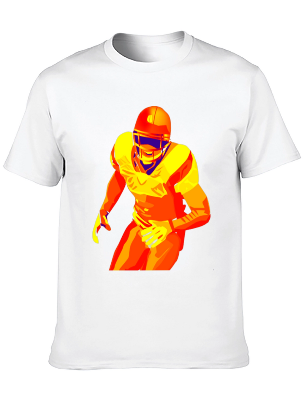 Bold Football Player Graphic Black T-Shirt