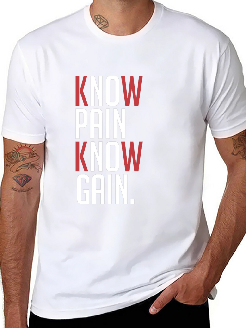 Know Pain Know Gain Black Graphic T-Shirt