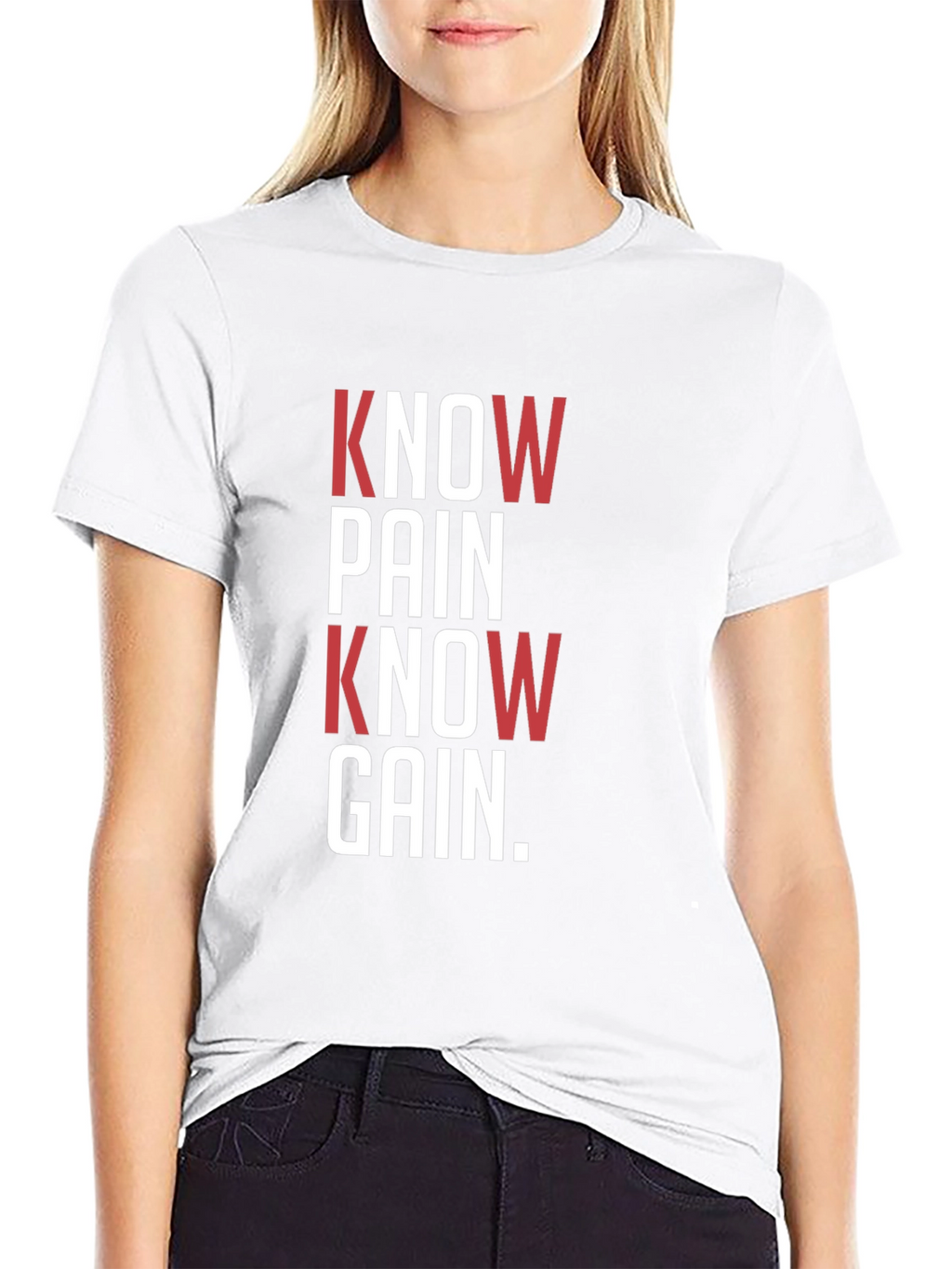 Know Pain Know Gain Black Graphic T-Shirt