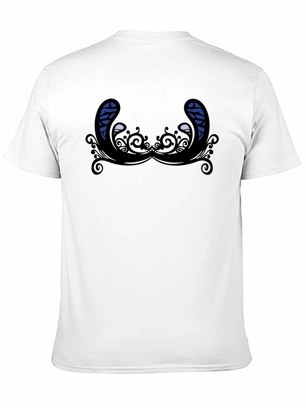 Novelty Graphic T-Shirt - Quirky Mustache Design Black Tee