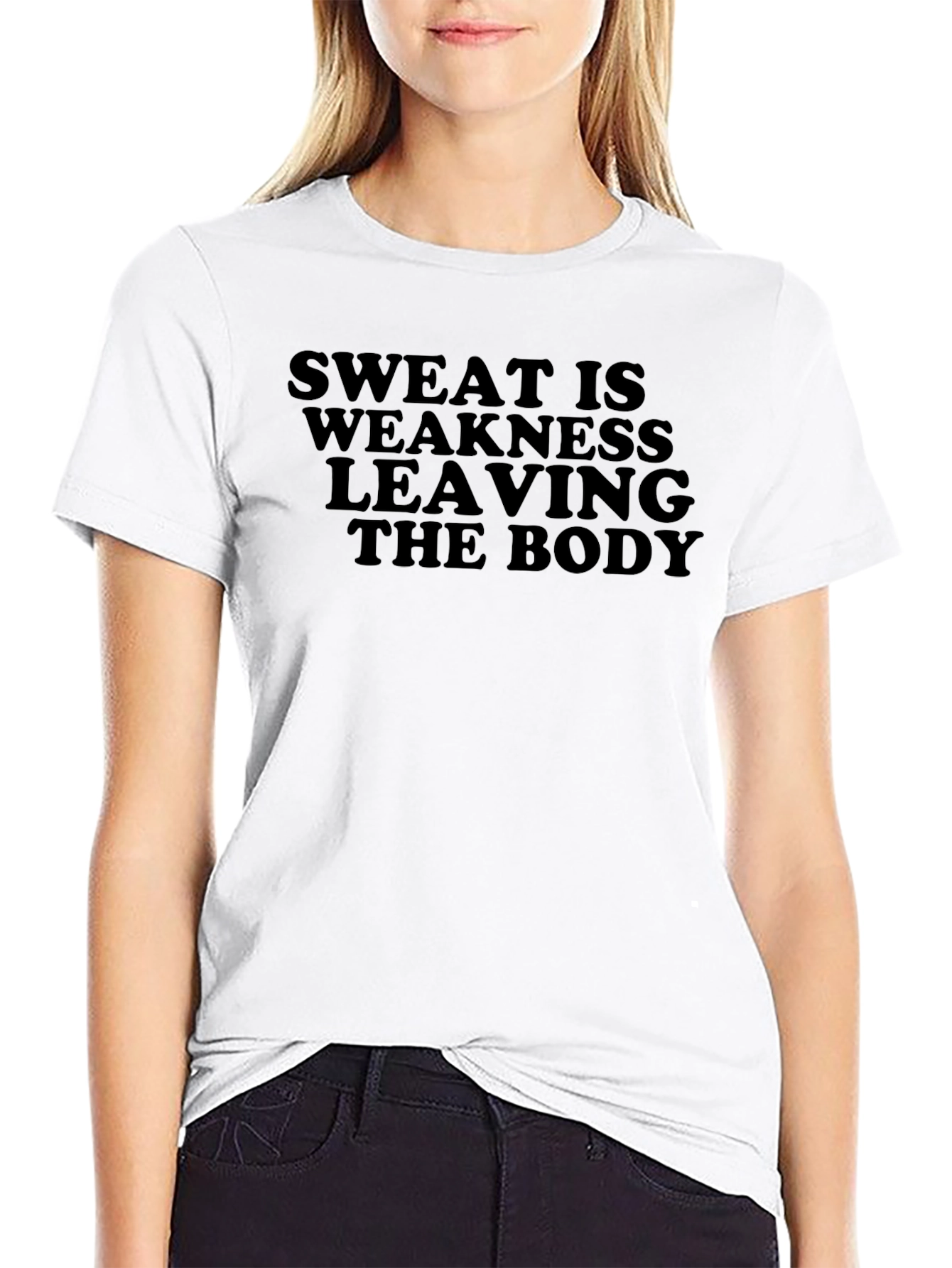 Sweat is Weakness Black Graphic T-Shirt